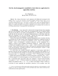 GR Constitutive Laws