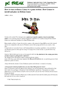 How to Turn Ordinary Linux to a Game Station / Best Games to Install and Play on Debian Linux