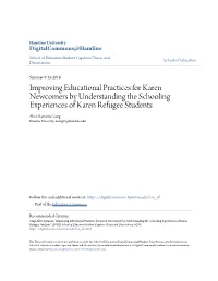 Improving Educational Practices for Karen Newcomers By