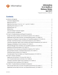 Informatica 10.2 Hotfix 2 Release Notes April 2019