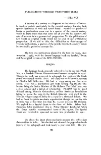 Publications Through Twentyfive Years