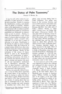 The Status of Palm Taxonomy* Hanor-L E