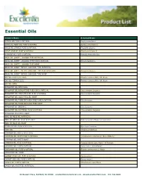 View Essential Oils Product List