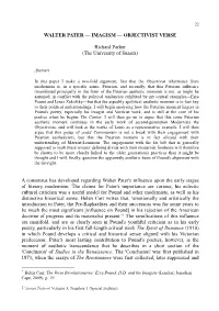Walter Pater — Imagism — Objectivist Verse