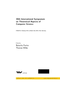 30Th International Symposium on Theoretical Aspects of Computer Science