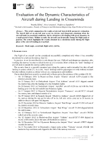 Evaluation of the Dynamic Characteristics of Aircraft During Landing in Crosswinds