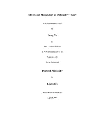 Inflectional Morphology in Optimality Theory