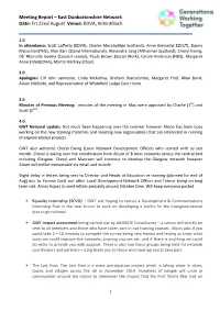 Meeting Report East Dunbartonshire Network Date: Fri 22Nd August
