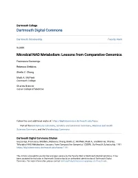 Microbial NAD Metabolism: Lessons from Comparative Genomics