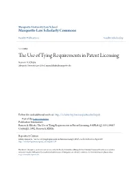 The Use of Tying Requirements in Patent Licensing