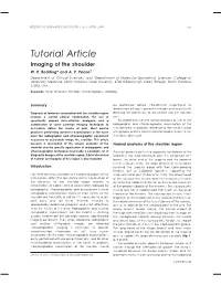 Tutorial Article Imaging of the Shoulder W