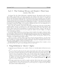 Lab 5: the Galilean Moons and Kepler's Third