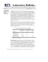 Laboratory Bulletin... Updates and Information from Rex Healthcare and Rex Outreach