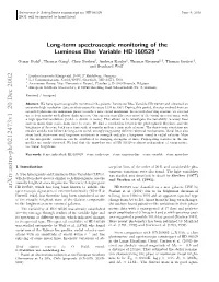 Long-Term Spectroscopic Monitoring of the Luminous Blue Variable
