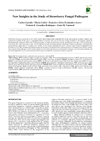 New Insights in the Study of Strawberry Fungal Pathogens