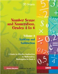 Number Sense and Numeration, Grades 4 to 6