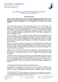 Overview of Actions in the Eutrophication Field