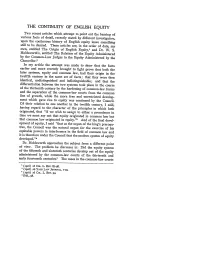 The Continuity of English Equity