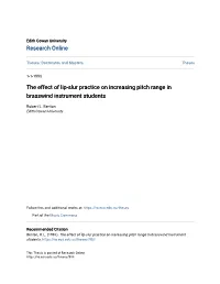 The Effect of Lip-Slur Practice on Increasing Pitch Range in Brasswind Instrument Students