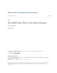 The NLRB Takes Notice to the Max in Paramax Dennis M