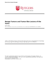 Benign Tumors and Tumor-Like Lesions of the Vulva