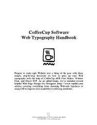 Coffeecup Software Web Typography Handbook