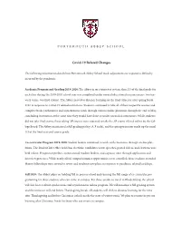 Covid-19 Related Changes
