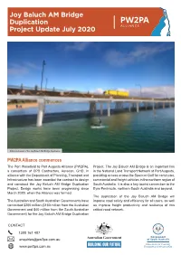 Joy Baluch AM Bridge Duplication Project Update July 2020