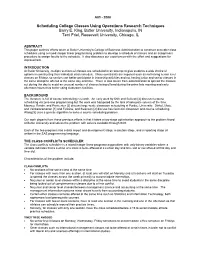 Scheduling College Classes Using Operations Research Techniques Barry E