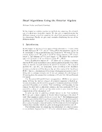 Sheaf Algorithms Using the Exterior Algebra
