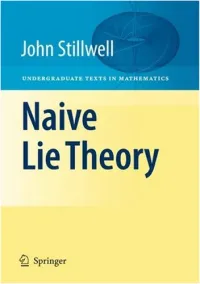 UTM Naive Lie Theory (John Stillwell) 0387782141.Pdf