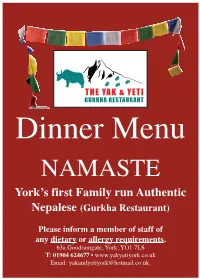 York's First Family Run Authentic Nepalese