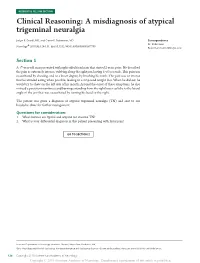 A Misdiagnosis of Atypical Trigeminal Neuralgia