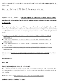 Nuxeo Server LTS 2017 Release Notes