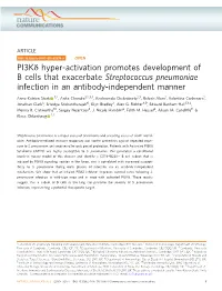 PI3KÎ´ Hyper-Activation Promotes Development of B Cells That
