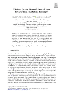 QB-Gest: Qwerty Bimanual Gestural Input for Eyes-Free Smartphone Text Input