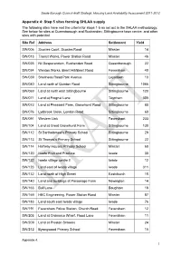 Appendix 4: Step 5 Sites Forming SHLAA Supply the Following Sites Have Met the Criteria for Steps 1-5 As Set out in the SHLAA Methodology