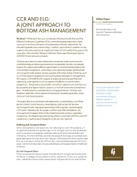 Ccr and Elg: a Joint Approach to Bottom Ash Management
