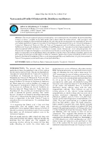 Nutraceutical Profile of Selected Oils, Distillates and Butters
