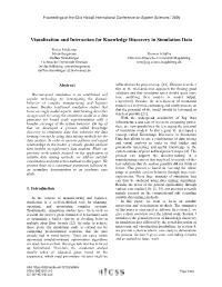 Visualization and Interaction for Knowledge Discovery in Simulation Data