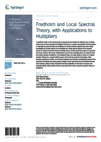 Fredholm and Local Spectral Theory, with Applications to Multipliers