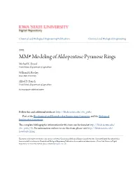 MM# Modeling of Aldopentose Pyranose Rings Michael K