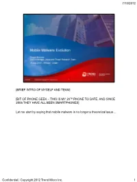 Mobile Malware Evolution