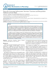 Naturally Occurring Anthocyanin, Structure, Functions And