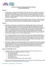 Selection Policy for the National Records of Scotland Web Continuity Service