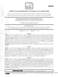 Software for Systematization of Nursing Care in Medical Units