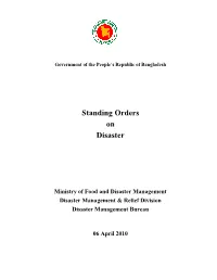 Standing Orders on Disaster