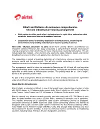 Bharti and Reliance Jio Announce Comprehensive Telecom Infrastructure Sharing Arrangement