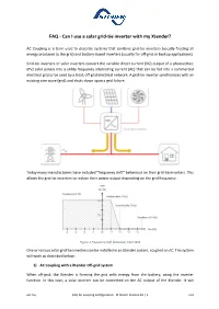Can I Use a Solar Grid-Tie Inverter with My Xtender?