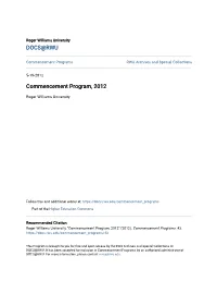 Commencement Program, 2012